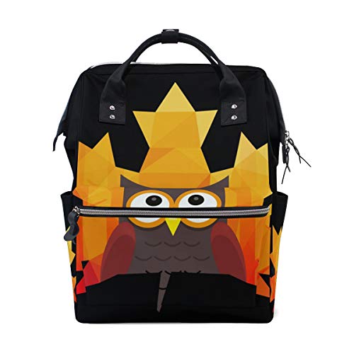 zaino da viaggio in tela con gufo