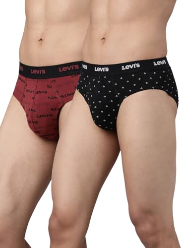 Image of Levi's 021 Brief for Men | Cotton Stretch Fabric | Printed Men's Underwear | Breathable | Anti-Roll Waistband | Extra Supportive Gusset | Functional Fly | Dual Layer 3D Pouch | Tagless | Pack of 2