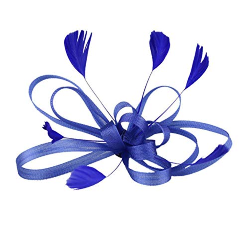 LALAFINA Flower Fascinator Hair Clip Fascinators Weddings Hair Clip Cocktail Tea Party Hair Barrettes Bridal Wedding Costume Hair Accessories for Women (Blue)