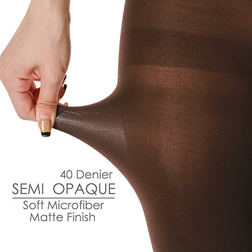 G&Y 2 Pairs Semi Opaque Tights for Women - 40D Microfiber Control Top Pantyhose3