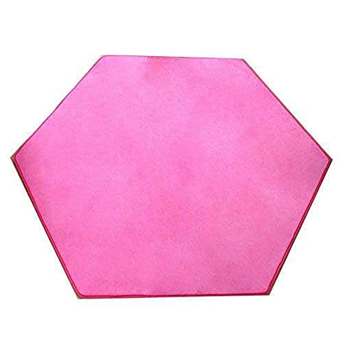 Hexagon Rug for Play Tent 48x48 Hexagon Play Mat for Play Tent Rug Hexagon Mat for Playpen Missingift Play Carpet Rose Coral Velvet Pop n Play Rug Hexagon Play Mats (Rose)
