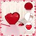 Acellegic 2 Pcs Valentine's Day Disco Heart Shape Cup with Lid and Straw 20 oz Pink Red Reusable Plastic Galentine Cup Gift Heart Drinking Cocktail Tumbler for Birthday Valentine Party Supplies