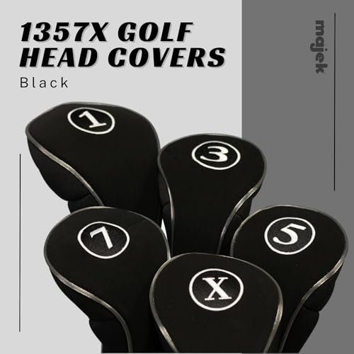 Black Golf Zipper Head Covers Driver 1 3 5 7 X Fairway Woods Headcovers Metal Neoprene Traditional Plain Protective Covers Fits All Fairway Clubs - Image 3