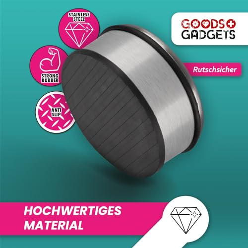 Designer Türstopper aus Edelstahl Gummi Türpuffer Türhalter Stopper 1,2kg (Silber 11x6cm, 1 Stück)