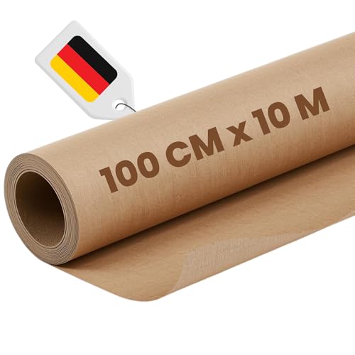 Packpapier Rolle 100cm x 10m - 100% Recycling Verpackungspapier...