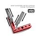 SUNLFPROD Mini Square Woodworking Center Finder 90 Degree Small Square Measuring Tool Woodworking Center Marking Tool Aluminum (Red-Gray)