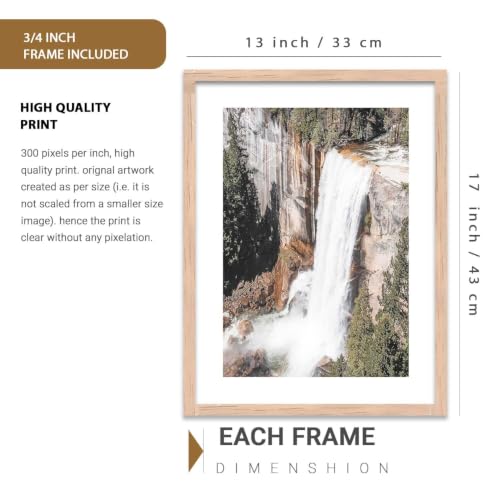 Image of kotart Mountain View Framed Painting | Big Aesthetic Nature Inspired Framed Paintings for Living Room Bedroom Wall Decor Set Of 3 (13X17 inch)
