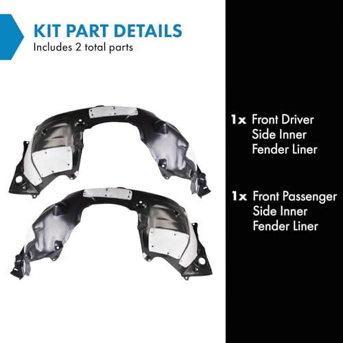 Image of TRQ Front Inner Fender Liner Set Compatible with 2019-2022 Toyota Avalon TO1248225 TO1249225
