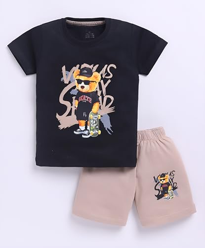 Image of Toonyport Boys Summer 3 Packs Of T-shirts and Shorts Combo Set (Multicolors)