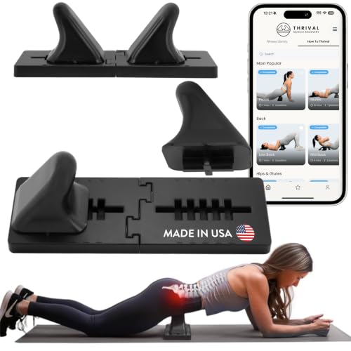Thrival Wave - Fully Adjustable Psoas Muscle Release Tool with Thrival App for QL Hip Flexor Back Hamstring Glute Iliacus and Neck Pain - Trigger Point and Myofascial Release Tool - Carbon Black
