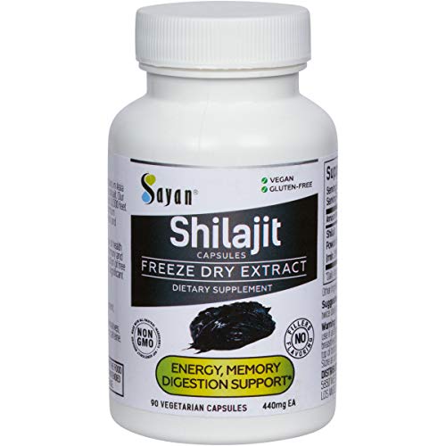 Sayan Shilajit 90 Capsules Organic, Vegan, High Potency Fulvic Acid, Freeze Dry Extract Powder Supplement For Stronger Immune System, Detox, Sharper Brain Function, Energy Boost, And Stress Relief #TOP17