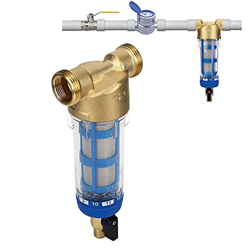 Wasserfilter Sediment,Wiederverwendbarer Spin-Down-Sedimentwasserfilter G1 MNPT + G3 / 4 FNPT Zubehör für Vorfilter-Wasserreiniger Cover