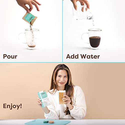 Waka Quality Instant Coffee — Dark Roast — 100% Arabica Freeze Dried Beans — 8 Single-Serve Packets For Iced Coffee Or Hot Coffee #TOP3