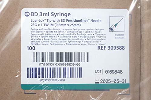 Amazon Com Becton Dickinson Syringes 3ml Luer Lok Tip Precisionglide Needle Tw Im Thin Wall Teal 23g X 1 3095 Case Of 800 Industrial Scientific