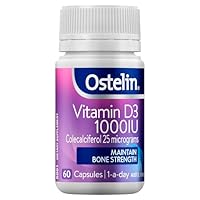 Ostelin Vitamin D3 1000IU Capsules 60 - Supports Bone Strength - Maintains Healthy Immune System & Muscle Function - Supports General Well-Being