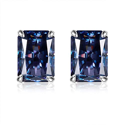 Boucles d'oreilles argent 925 moissanite 2 carats pour homme et femme