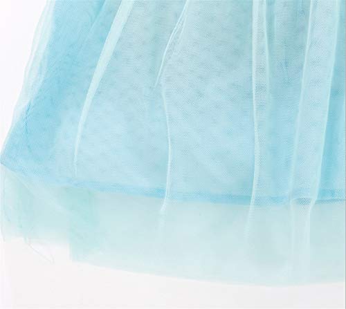 Girl Easter Tulle Dress Cute Crane Blue Summer Short Sleeve Cotton Casual Tutu Skirt Dresses 3T3
