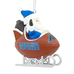 Hallmark NFL Carolina Panthers Santa Football Sled Christmas Ornament,Multi Color,0001OSL2148