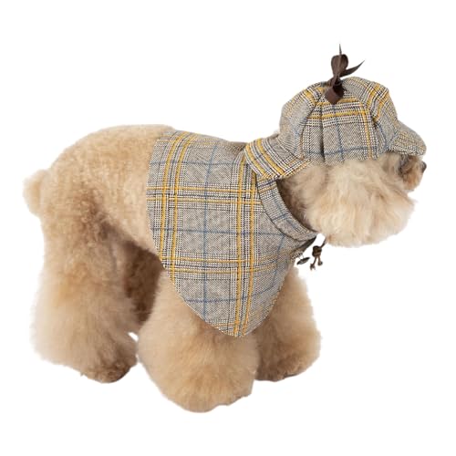 Disfraz de detective para mascotas, disfraz de Halloween para perro, bonito conjunto de ropa de detective, disfraz de Halloween, disfraz de perro famoso para perro