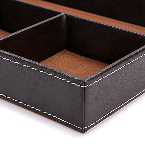 Organisateur de tiroir de bureau marron anti-désordre, lot de 2 rangement à fentes astucieux - 7