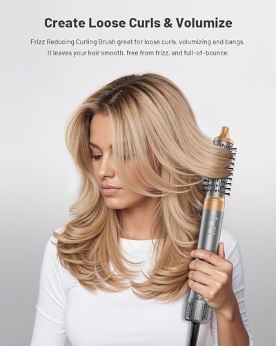 Image of Hot Air Styler & Hair Styler- High-Speed Hair Blow Dryer Brush, Fast Drying No Heat Damage Multi-Styler with Auto Wrap Curlers for Volumizing Curl Straighten Frizz-Free Styling with Travel Bag