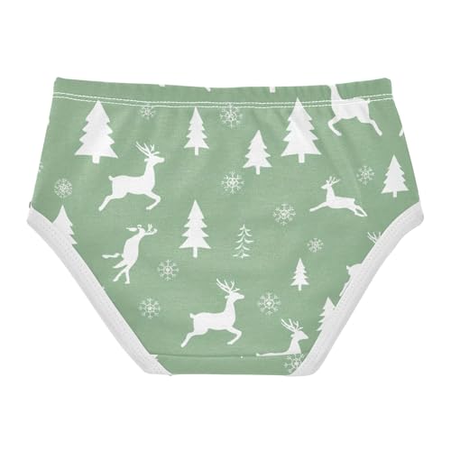 Fun Toddlers Underwear Floral 2t Cotton Cute Panties Girl White Reindeer Green Briefs Kids Undies2