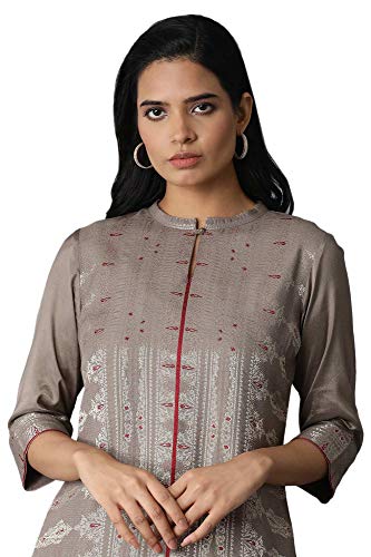 Image of W for Woman Women's Rayon Straight Fit Zari Straight Kurta