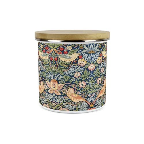 Purely Home Blue Strawberry Thief Hot Chocolate Storage Canister - Morris Inspired Tapestry Artwork - Tea/Coffee/Sugar Enamel Hot Drinks Kitchen Container - Image 2