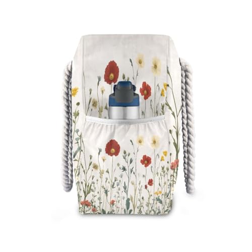 Wildflowers（1） Beach Bag & Travel Tote Bag Large Sandproof with Zipper Closure, Wet Pouch for Swim Gym Travel3