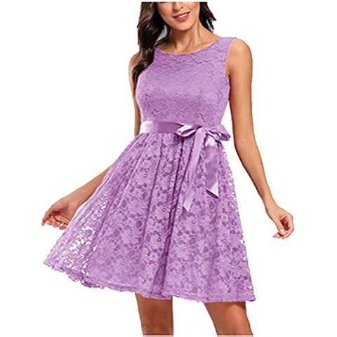 VEMOW Vestido Mujer Retro Años 50 Cuello Redondo Cover