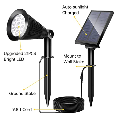 Mgkz Solar Spot Lights Outdoor, Multi-Color Waterproof Solar Landscape Lighting Rgb Spotlights Solar Outdoor Lights Halloween Christmas Decoration Lights For Garden Backyard Pool Flag, 2 Pack #TOP3