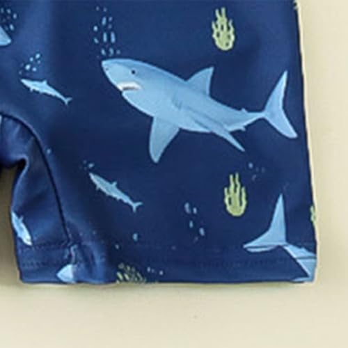 IWIHMIV Boys 1 Piece Swimsuit Bathing Suit Zipper Rash Guard Kid Short Sleeve Swimwear Print Beach Wear2