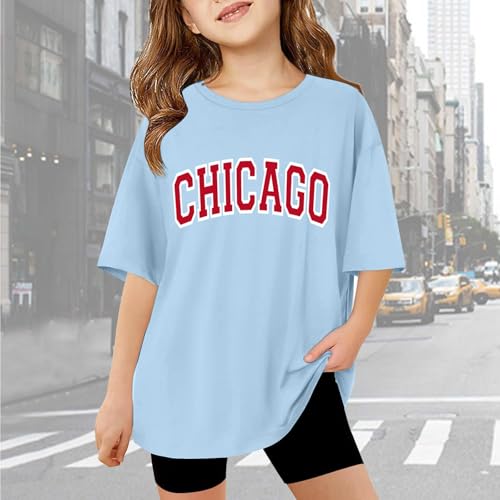New York Girls T-Shirts Short Sleeve Crewneck T-Shirts Letter Printed Cute Funny Casual Trendy Top Kids Clothes2
