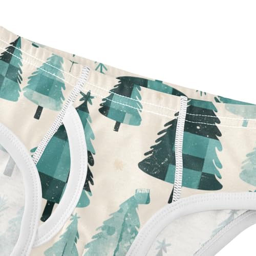 KLL Buffalo Plaid Christmas Trees Toddler Boy Soft Training Underwear Breathable Children Undies4