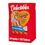 Hartz delectables squeeze up interactive lickable wet cat treats for adult & senior cats, tuna & shrimp, 32 count (packaging may vary) 9 41z+p1rlssl. Sl500. Ss150