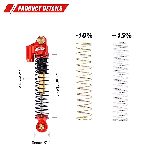 Amortisseurs SCX24 de 58mm double baril pour augmenter le débattement Axial