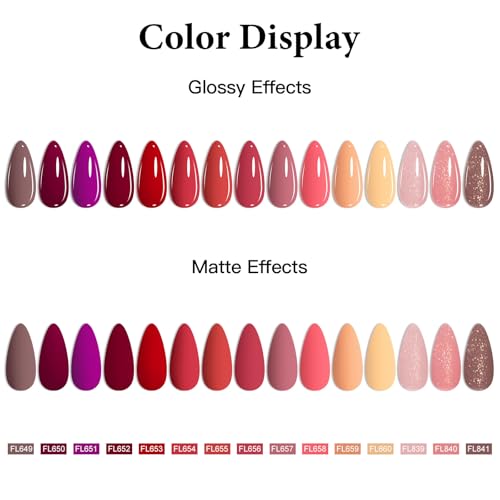 Set de esmaltes en gel rojo 15 colores miniatura 5