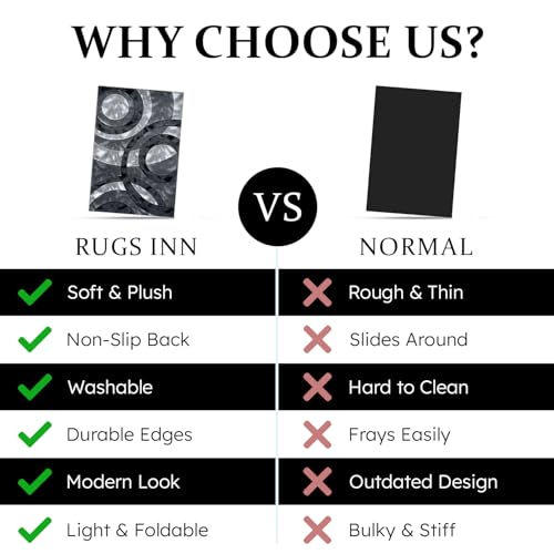 Rugs Inn Retro Doormat Anti Fatigue Kitchen Mat Non Slip Heavy Dense Pile Soft Fluffy Washable Modern Carpet Hallway Runner Floor Mats (50 x 80 cm, Grey) - Cosy Home Interiors Rugs Inn Retro Doormat Anti Fatigue Kitchen Mat Non Slip Heavy Dense Pile Soft Fluffy Washable Modern Carpet Hallway Runner Floor Mats (50 x 80 cm, Grey) - Image 7