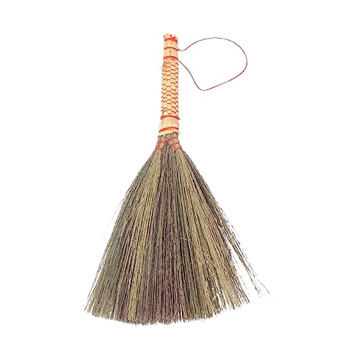 Unomor Broom Small Broom Cleaning Broom Cleaning Accessory Natural Handmade Broom Natural Broom Cleaning Duster Mini Decor Straw Brooms for Floor Cleaning Asian Brooms Brown Hair