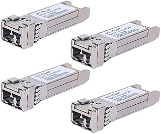 4 Pack 10G Sfp LC MMF300m 10GBase-SR SFP+ Transceiver, 10G 850nm MMF, up to 300 Meters, Compatible with Cisco SFP-10G-SR, Meraki MA-SFP-10GB-SR, Ubiquiti UF-MM-10G, Mikrotik, Netgear, D-Link and More