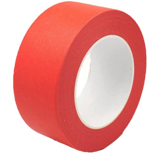 Image of Red Painters Tape 2 inch Wide, Red Masking Tape 2 inch x 55 Yards Paper Tape for Arts DIY Crafts Painting Labeling Decoration School Projects Home Office