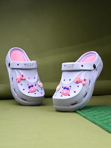 Image of Women Clogs Sandals with Back Strap | Lightweight EVA Cartoon Charm Slip-On Shoes for Womens & Girls | Anti-Slip Comfortable Everyday Wear