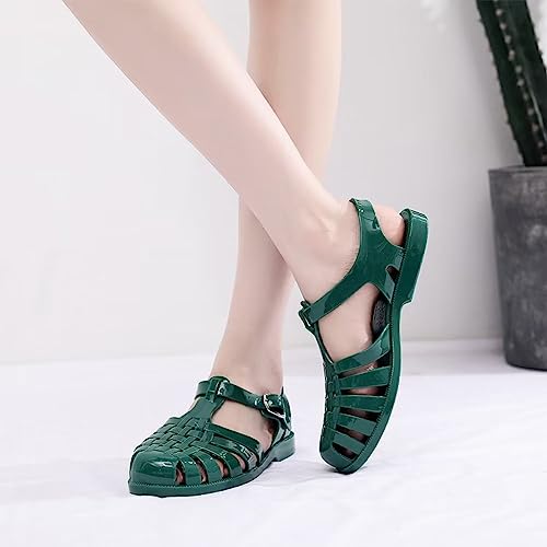 Image of Hee grand Crystal Jelly Heel Sandals for Women Summer Beach Jelly Shoes