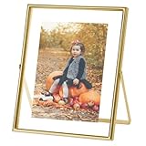 UOROMI Gold Floating Picture Frame, 7x9 Metal Picture Frame, For Picture 5x7,4x6,3.5x5,Photo Frame for Home Wedding Party Office Decor - Image 1