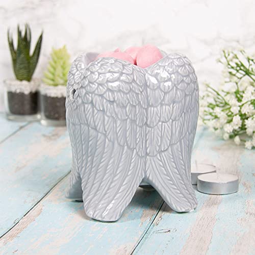 Image of The Leonardo Collection LP48077 Wax/Oil Warmer | Grey Angel Wings | 1 Piece-12x10x14 cm Accessory, Multicolor