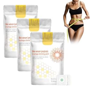 30 stuks bijengif afslankpleisters, lymfedrainage slanke neusring, lichtgewicht wellness-patches, wonderbuikvetpleisters voor Detox SlimPatch Afvallen, Detox Slim Patches voor Vrouwen Mannen