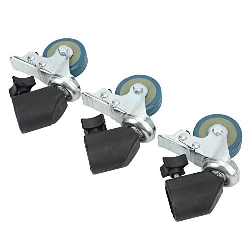 Image of 3pcs 22mm Swivel Caster Wheels Set, Light Stand Swivel Casters with Brake, Double Fixation Locking Caster Set for Photography Light Stands, Studio Photo Video Equipment wi