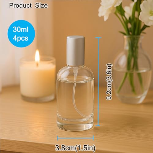 4 Envases Atomizadores de Vidrio Claro 30 ml Pack miniatura 2