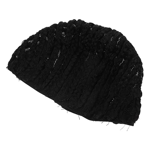 NULYLU 1pc Black Wig Cap Stretchable for Braids Comfortable Crochet Wig Making Cap Size l