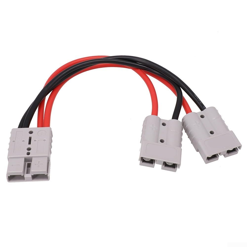 120 A für Anderson-Stecker auf Dual-Y-Adapter, 6 AWG, Auto-Kabel, Hochstrom-Stromanschluss für Schiffe, Yachten, Wohnmobile, Busse, Schwerlastfahrzeuge, 30 cm/50 cm, Grau (50 cm)